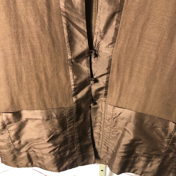 Eileen Fisher Brown Open Front Jacket - Picture 2 of 6